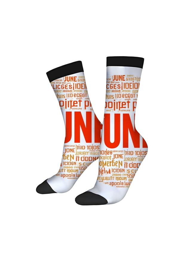 Four Seasons Universal Socks - 2 Pairs of Trendy Mixed Color Socks with Unique Word Cloud Design Unisex Style for Every Occasion