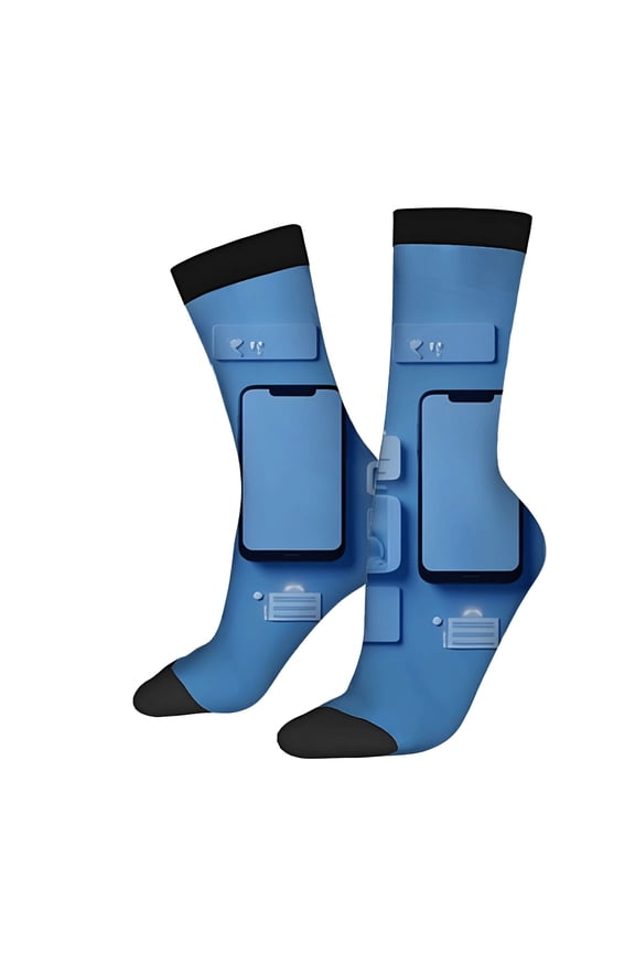 Four Seasons Universal Socks - 2 Pairs of Trendy Unisex Socks with Backpack-Inspired Design & Pockets for Small Items