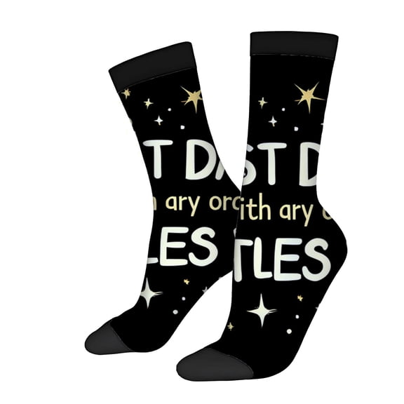 Four Seasons Universal Socks - 2 Pairs of Trendy Unisex Socks with Celestial Starry Design in Mixed Colors Perfect for Any Occasion