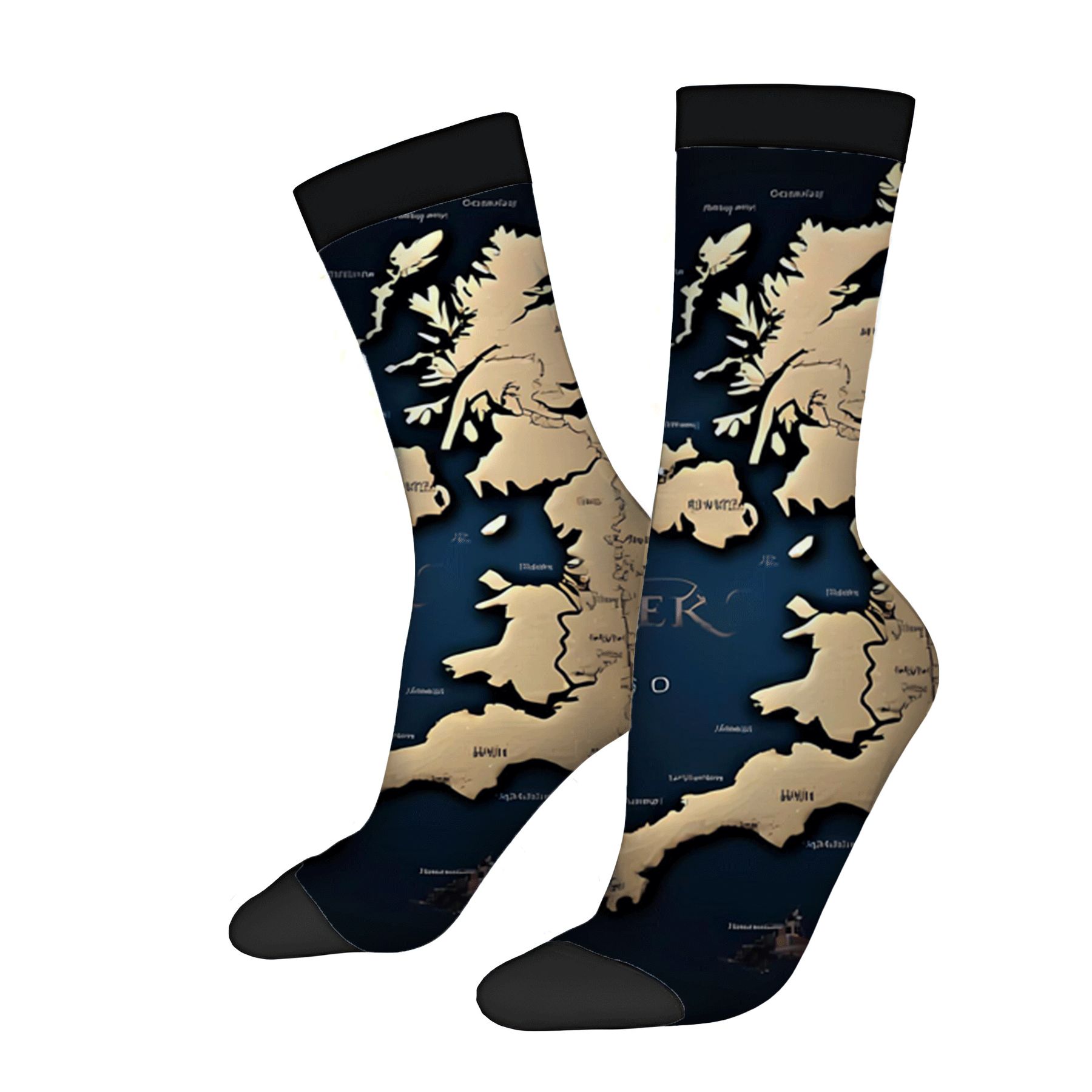 Map Socks Four Seasons Universal Socks - 2 Pairs of Trendy Unisex Socks with ...