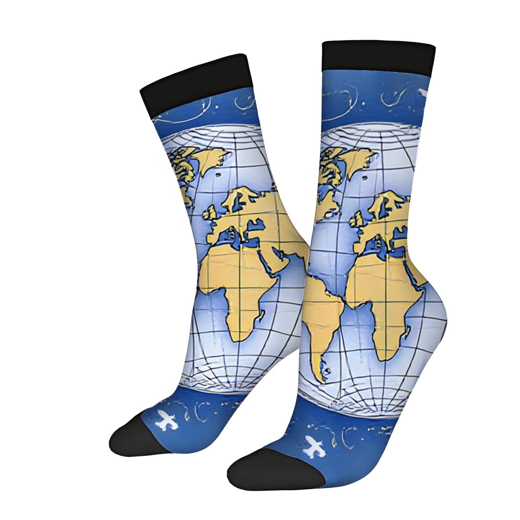 Map Socks Four Seasons Universal Socks - 2 Pairs of Trendy Unisex Socks with ...