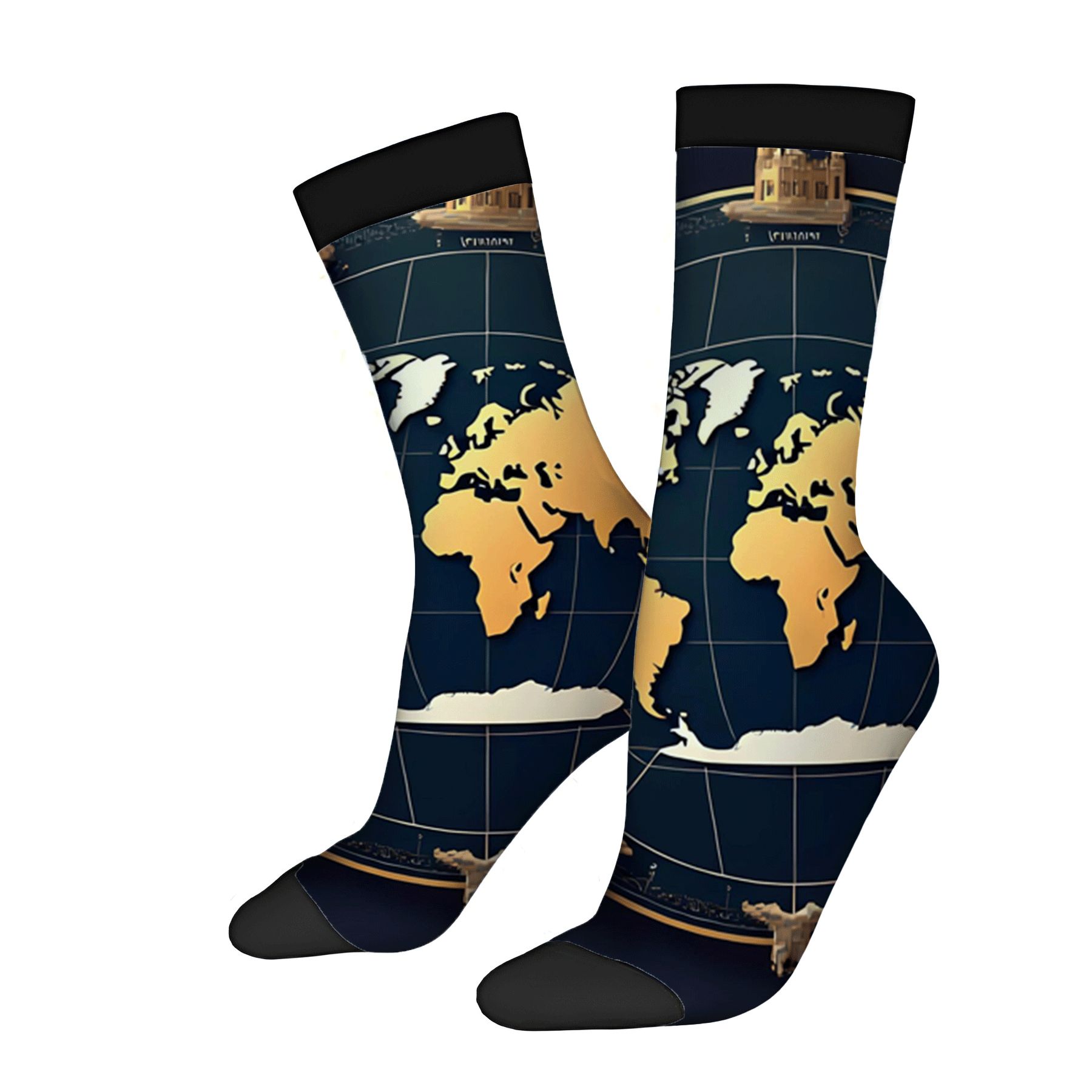 Map Socks Four Seasons Universal Socks - 2 Pairs of Trendy Unisex Socks with ...