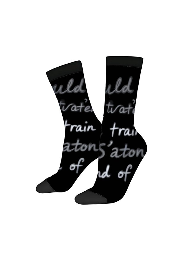Four Seasons Universal Socks - 2 Pairs of Unisex Trendy Mixed Color Socks with Motivational Cursive Text Design