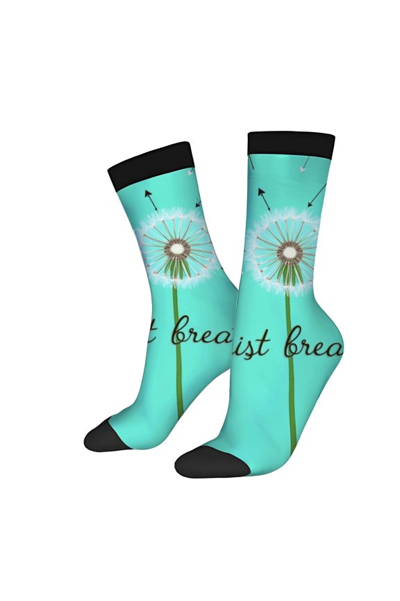 Four Seasons Universal Socks - 2 Pairs of Unisex Trendy Socks Arrows and ' Breakfast ' in Cursive - Mixed Colors