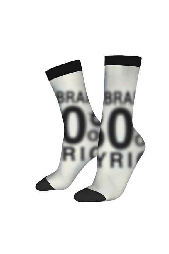 Four Seasons Universal Socks - 2 Pairs of Unisex Trendy Socks with Bold Blurred Text Design Mixed Colors Perfect for Any Season
