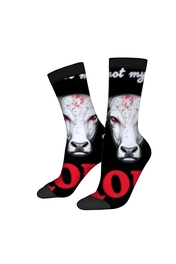 Four Seasons Universal Socks - 2 Pairs of Unisex Trendy Socks with Bold ' LOVE ' Text Playful Sheep Design and Mixed Colors