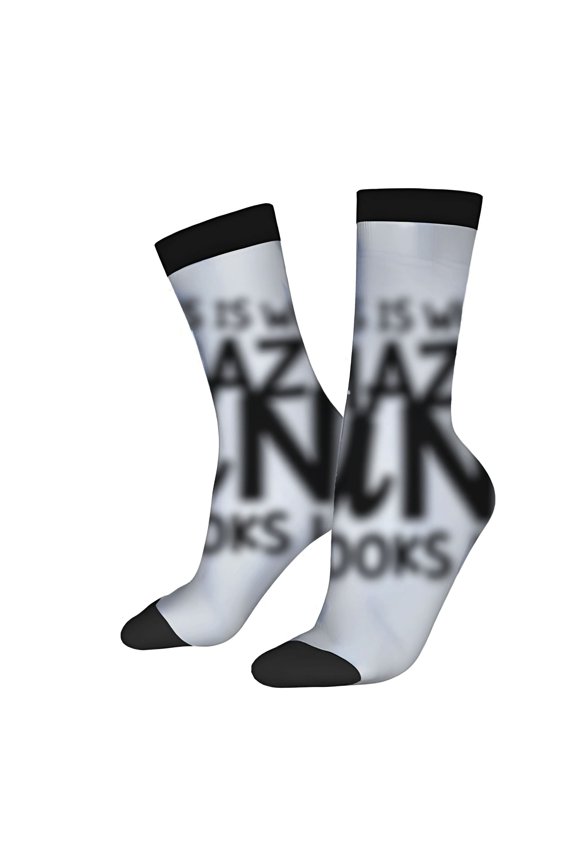 Four Seasons Universal Socks - 2 Pairs of Unisex Trendy Socks with Bold Text Design and Mixed Color Accents for Stylish Comfort