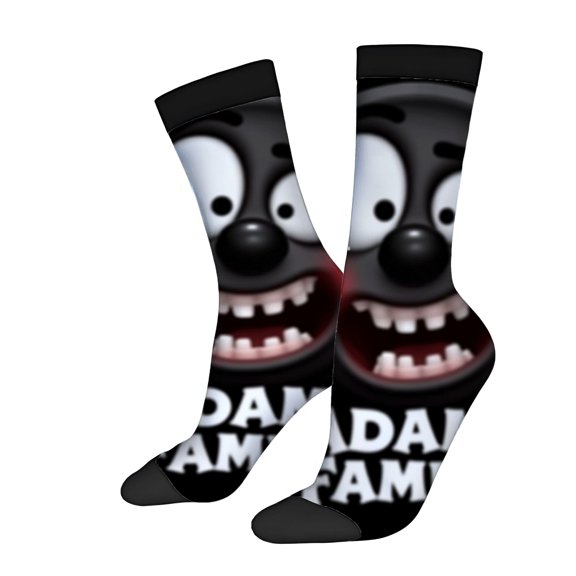 Four Seasons Universal Socks - 2 Pairs of Unisex Trendy Socks with Cartoon Face Design Bold ' GAMING ' Text Mixed Colors