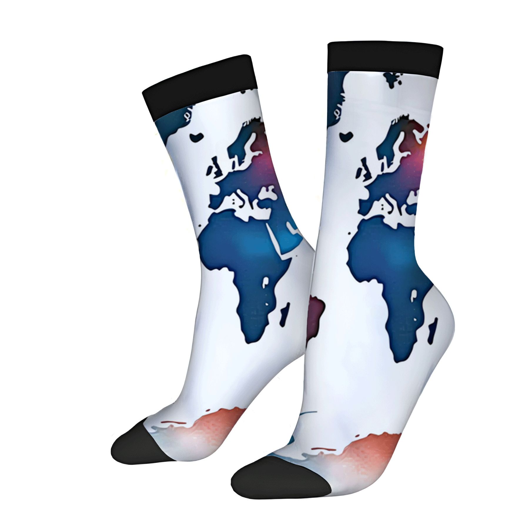 Map Socks Four Seasons Universal Socks - 2 Pairs of Unisex Trendy Socks with ...