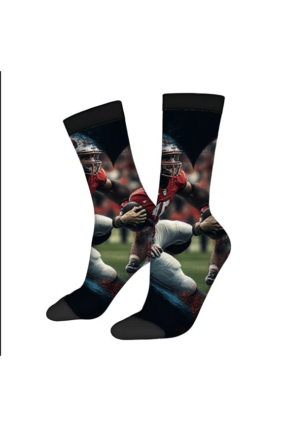 Four Seasons Universal Socks - 2 Pairs of Unisex Trendy Socks with Dynamic Sports Scene Design Vivid Colors & Rugged Texture