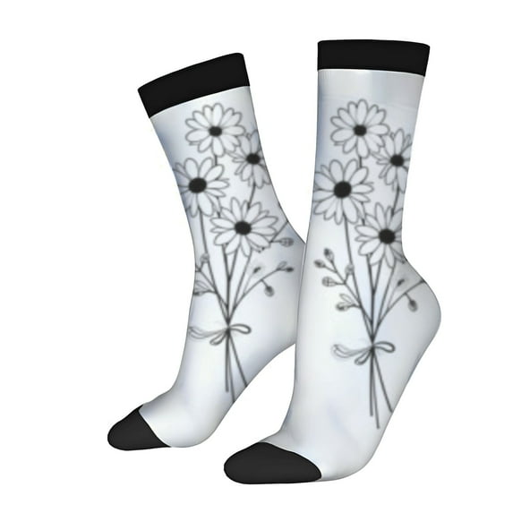 Four Seasons Universal Socks - 2 Pairs of Unisex Trendy Socks with Elegant Floral Design Mixed Colors Stylish & Decorative