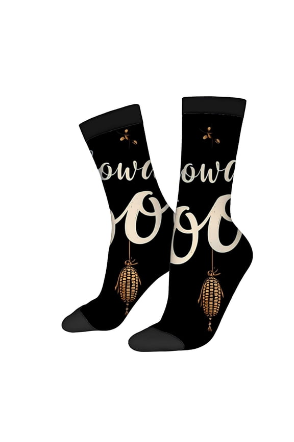 Four Seasons Universal Socks - 2 Pairs of Unisex Trendy Socks with Elegant Patterns Featuring Stylish Text and Unique Corn Cob Design