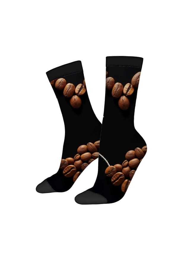 Four Seasons Universal Socks - 2 Pairs of Unisex Trendy Socks with Eye-Catching Coffee Bean Pattern in Mixed Colors