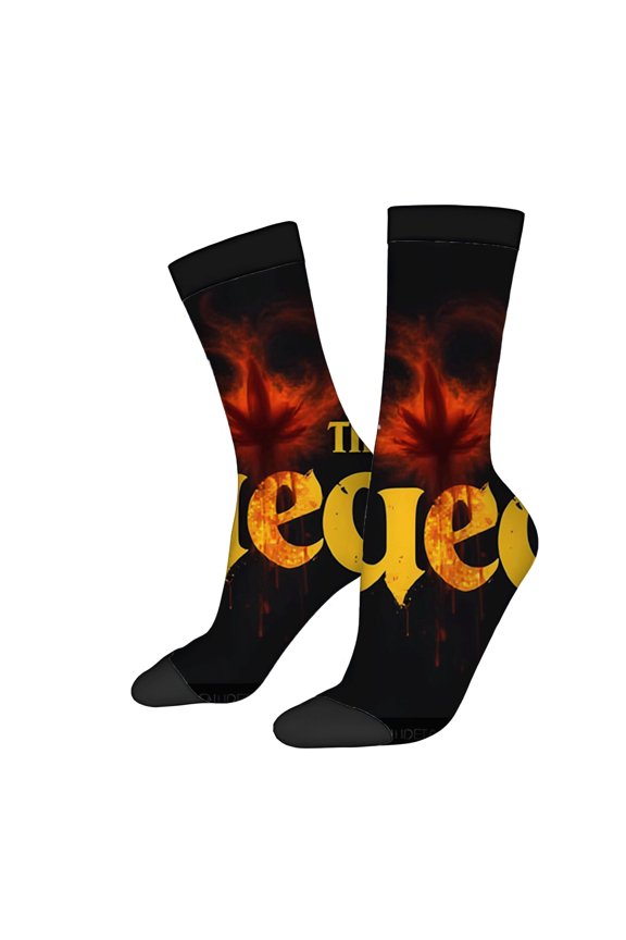 Four Seasons Universal Socks - 2 Pairs of Unisex Trendy Socks with Fiery Flame Pattern and ' LEGEND ' Design in Bold Colors