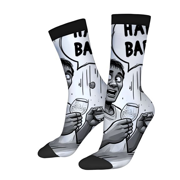 Four Seasons Universal Socks - 2 Pairs of Unisex Trendy Socks with Fun Cartoon Celebration Design & Festive Musical Notes