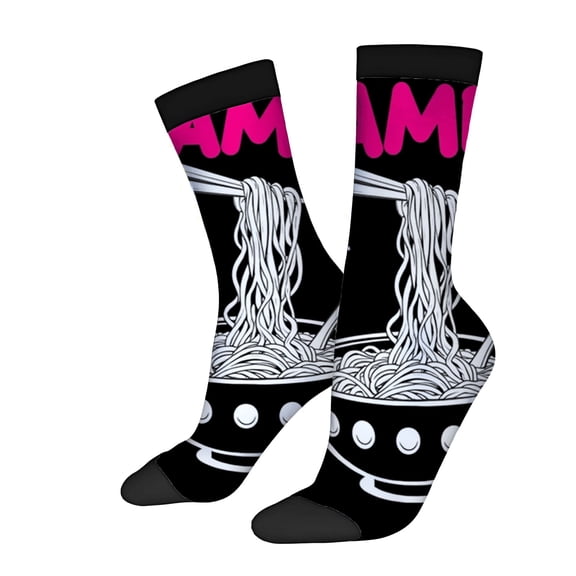 Four Seasons Universal Socks - 2 Pairs of Unisex Trendy Socks with Fun Noodle Chopsticks Design Mixed Colors