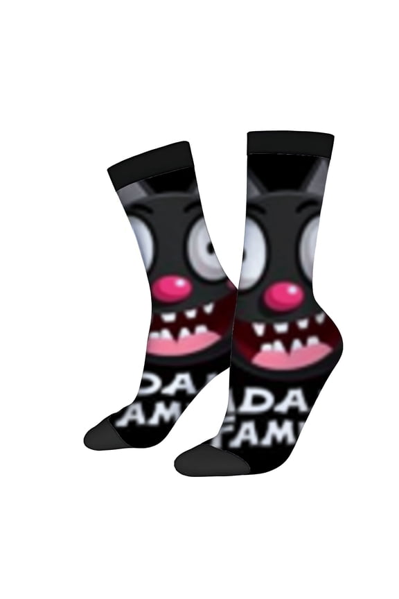Four Seasons Universal Socks - 2 Pairs of Unisex Trendy Socks with Playful Cartoon Cat Faces Mixed Colors Perfect for Gamers