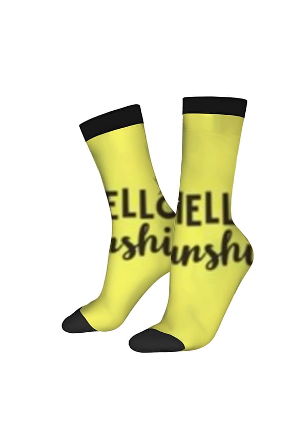 Four Seasons Universal Socks - 2 Pairs of Unisex Trendy Socks with Playful ' HELLO fashionshuns ' Design in Bright Colors