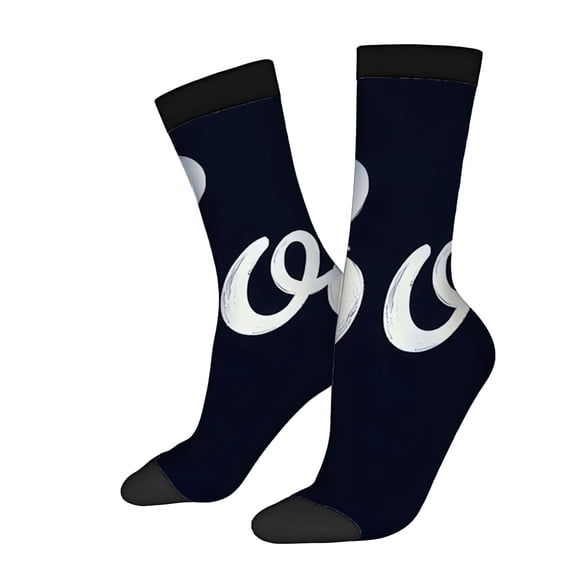 Four Seasons Universal Socks - 2 Pairs of Unisex Trendy Socks with Stylish Cursive Design Mixed Colors Perfect for Any Season