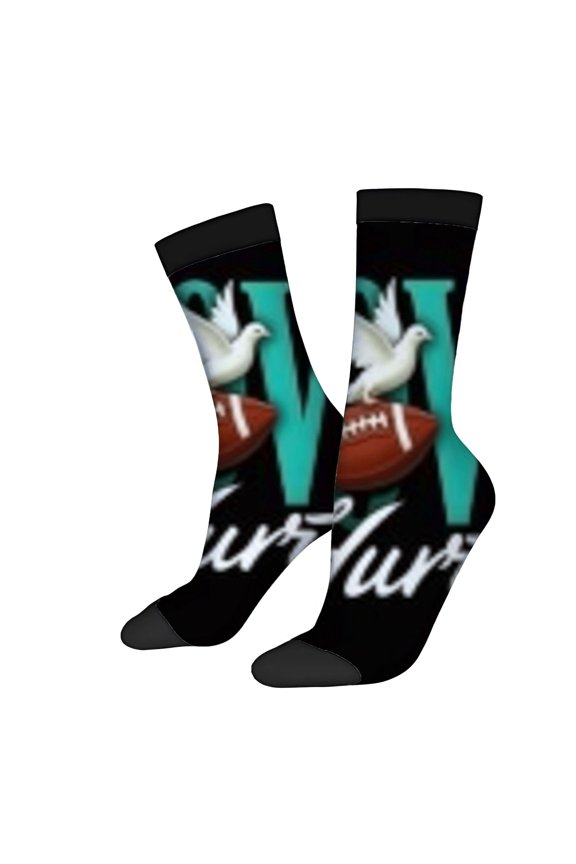 Four Seasons Universal Socks - 2 Pairs of Unisex Trendy Socks with Unique Football Design Mixed Colors Stylish and Fun