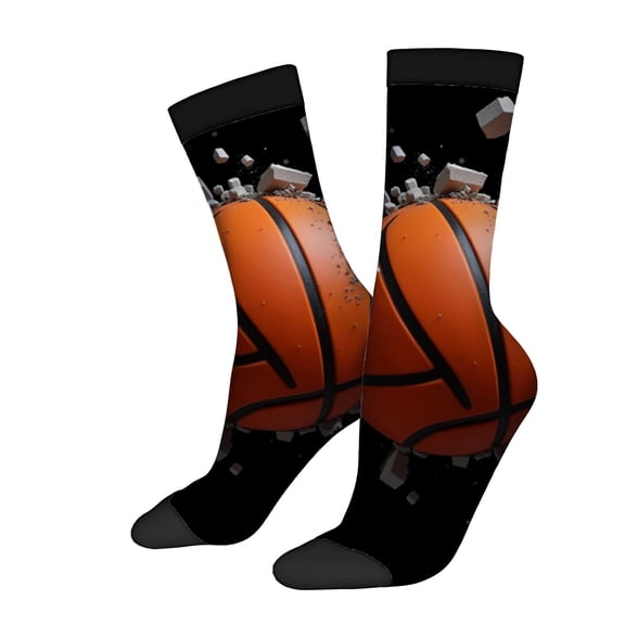 Four Seasons Universal Socks - 2 Pairs of Unisex Trendy Socks with Vibrant Basketball Design and Dynamic Motion Graphics