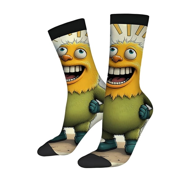 Four Seasons Universal Socks - 2 Pairs of Unisex Trendy Socks with Vibrant Cartoon Creature Design Mixed Colors Fun & Stylish