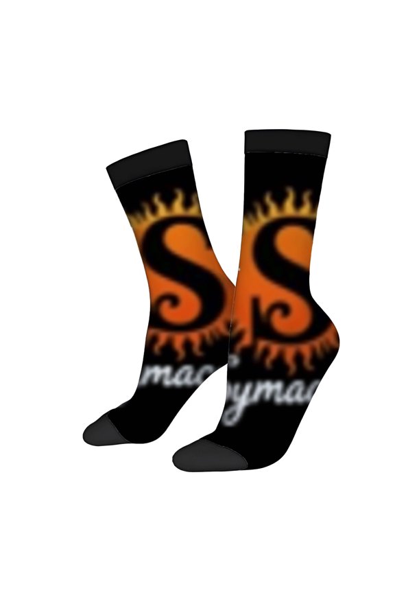 Four Seasons Universal Socks - 2 Pairs of Unisex Trendy Socks with Vibrant Flame ' S ' Design and ' Magic ' Text Perfect for Casual Wear