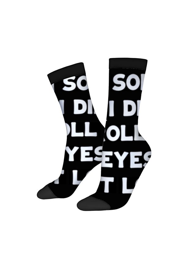 Four Seasons Universal Socks - 2 Pairs of Unisex Trendy Socks with a Fun Repeating Pattern of ' SO ' and ' YES ' in Mixed Colors