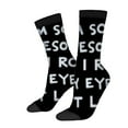 thumbnail image 1 of Four Seasons Universal Socks - 2 Pairs of Unisex Trendy Socks with a stylish mix of uppercase and lowercase text patterns, 1 of 5