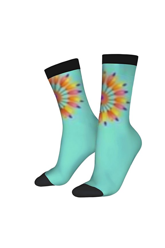 Four Seasons Universal Socks - 2 Pairs of Vibrant Tie - Patterned Unisex Socks with Colorful Design Trendy & Fun
