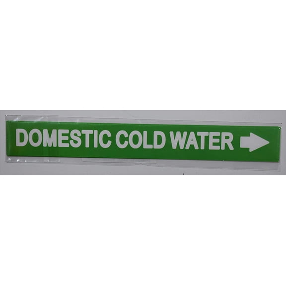 Four Set of 5 PCS - Pipe Marking-Domestic Cold Water with Arrow (Sticker, Green, 1X8)(ref-2022-4)