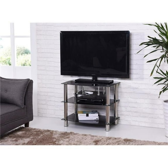 Four Shelf Glass TV Stand with Mount
