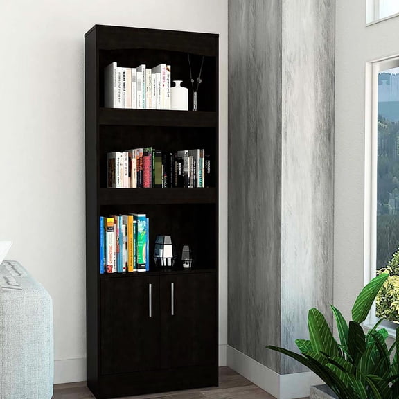 Four Shelves & Two Doors for Organization/Classic Rectangular Design for Versatile Use
