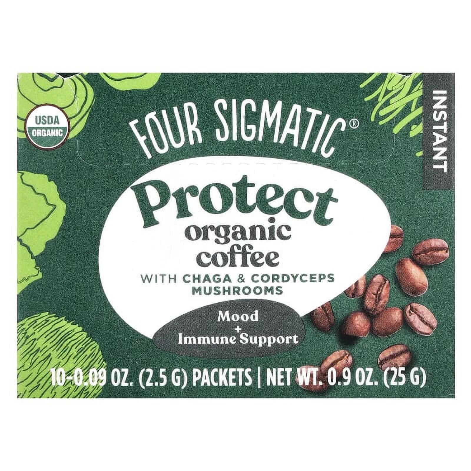 Four Sigmatic  Mushroom Coffee, Protect,  Cordycep And Chaga - 10 Ct
