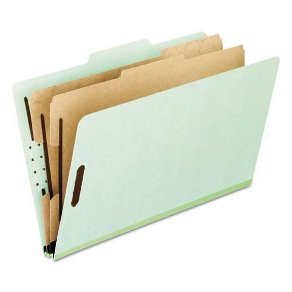 "Four-, Six-, And Eight-Section Pressboard Classification Folders, 2 Dividers, Embedded Fasteners, Letter Size, Green, 10/box | Bundle of 2 Boxes"