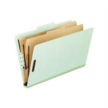 Four Six Six-, and Eight-Section Pressboard Classification Folders, 2 Dividers, Embedded Fasteners, Letter Size, Green, 10/Box