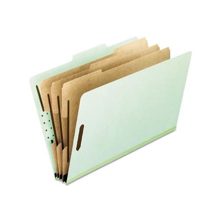 Four Six Six-, and Eight-Section Pressboard Classification Folders, 3 Dividers, Embedded Fasteners, Letter Size, Green, 10/Box
