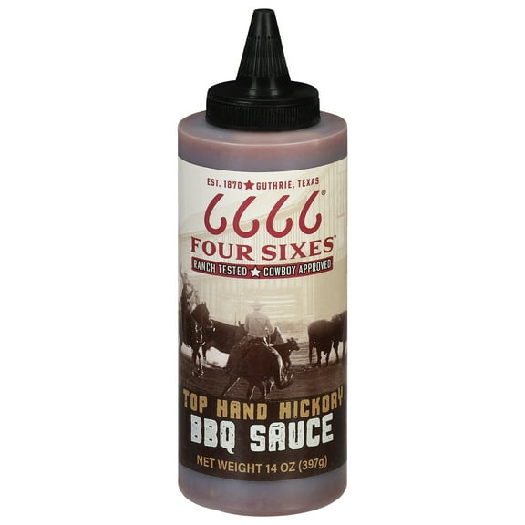 Four Sixes Ranch Top Hand Hickory BBQ Sauce, 14 oz Bottle