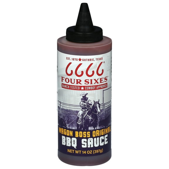 Four Sixes Ranch Wagon Boss Original BBQ Sauce, 14 oz
