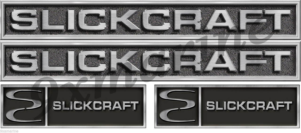Four Slickcraft Stickers - 18 inch long set. Replica in vinyl