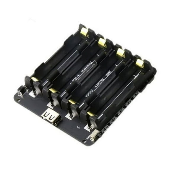 Four Slot 18650 Battery Holder Storage Box for Development Boards with Overcharge and Short Circuits Protections
