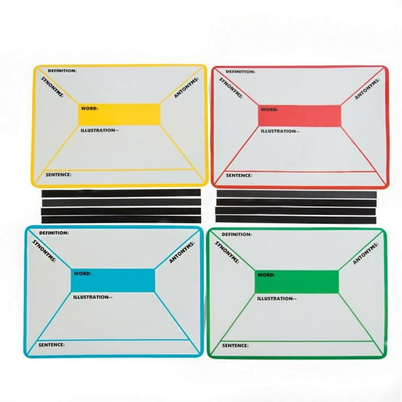 Four Square Dry Erase Sheet (4Pc) - Educational - 4 Pieces