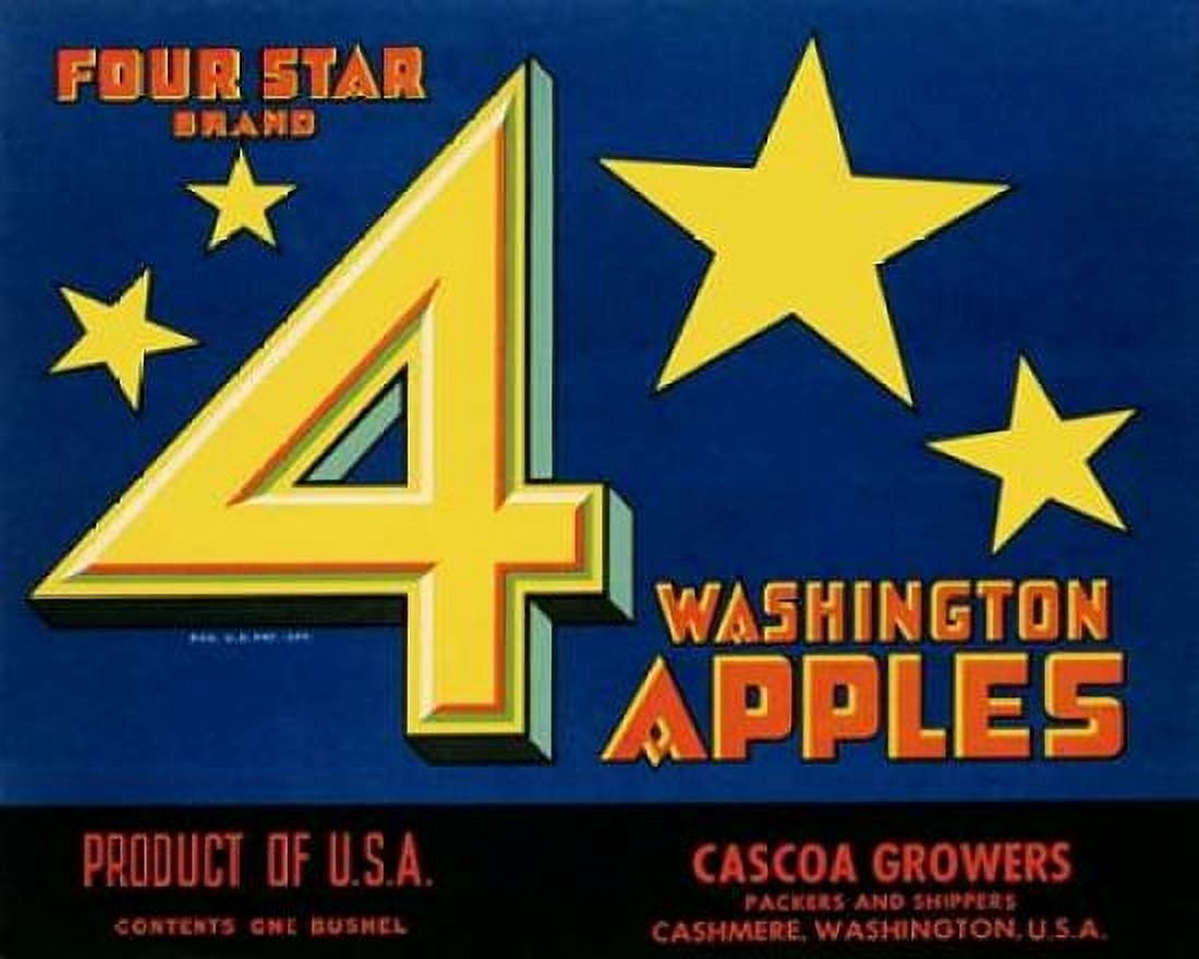 Four Star Brand Washington Apples Canvas Art - Unknown (24 x 30)
