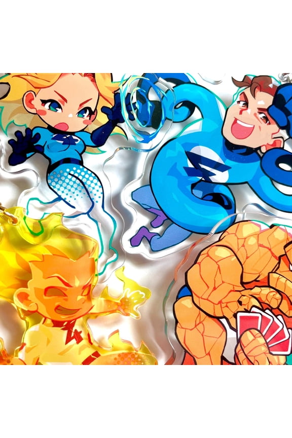 Four Superhero Keychains