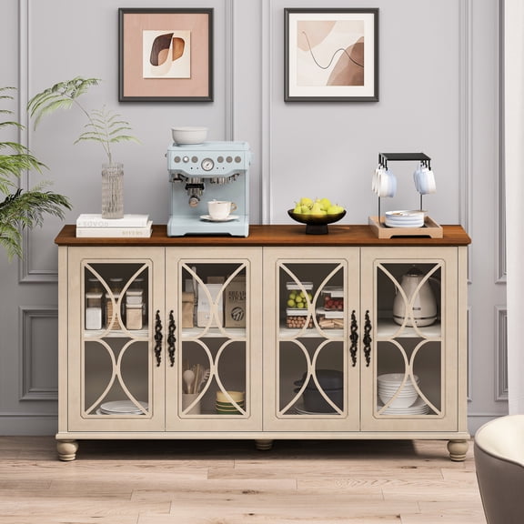 Four Tempered Glass Doors - Display Fine China - Bedroom - Smooth MDF Surface