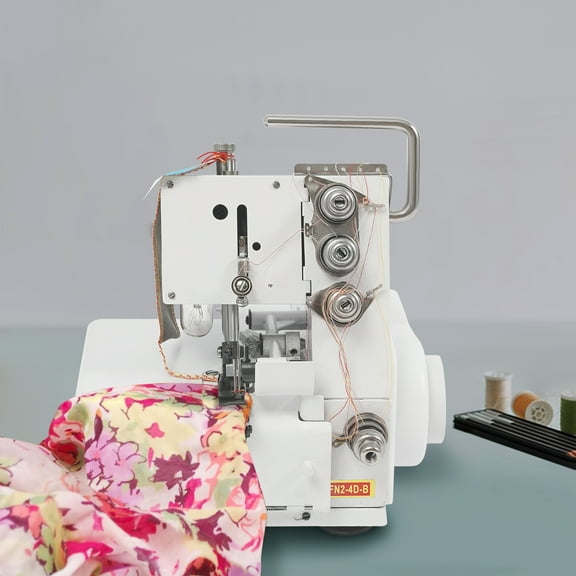 Four-Thread Overlocker, 19.29in Height Adjustable Needle Pitch Device, Foot Controller Operated, Perfect for Tailoring Shops & Workshops