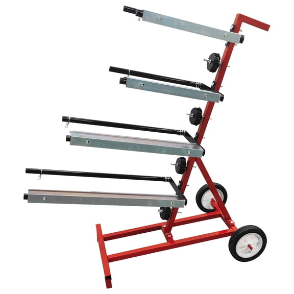 Four Tier Paper Cutting Rack Mobile Masking Paper Dispenser with Wheels