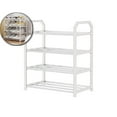 thumbnail image 1 of Four-Tier Plastic Shoe Rack, Stackable Closet Organizer, Ventilated Bedroom Storage Shelf for Entryway Use, 1 of 5