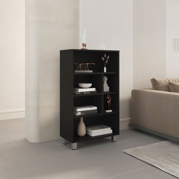 Four-Tier Shelf in Black Color | Versatile Office Storage with Easy Access | Built Sturdy for Lasting Performance