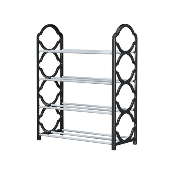 Four Tier Steel Frame Shoe Rack Economical Shoe Storage Cabinet Multi Layer Organization Solution, for Home Dormitory Entryway Practical Footwear Management System for Everyday Use